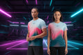 Unisex Running T-Shirt, Blue/Pink